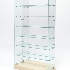 Витрина стеклянная ИСТРА ХИТ ПРОДАЖ №12 (без дверок, задняя стенка - зеркало), Крем Вайс