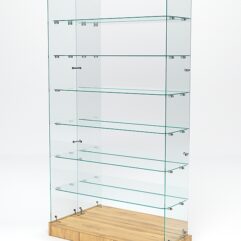 Витрина стеклянная ИСТРА ХИТ ПРОДАЖ №12 (без дверок, задняя стенка - зеркало), Дуб Золотистый