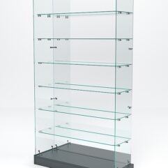 Витрина стеклянная ИСТРА ХИТ ПРОДАЖ №12 (без дверок, задняя стенка - зеркало), Темно-Серый