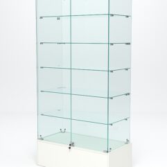 Витрина стеклянная ИСТРА ПОДИУМ №509 (с дверками, задняя стенка - стекло), Белый