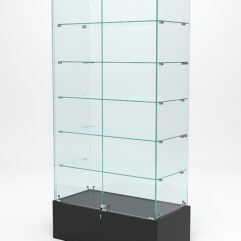 Витрина стеклянная ИСТРА ПОДИУМ №509 (с дверками, задняя стенка - стекло), Черный