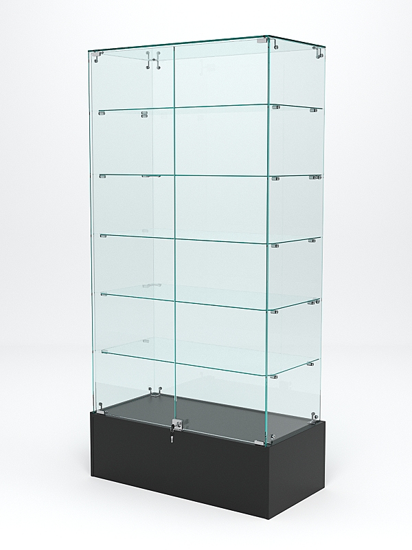 Витрина стеклянная ИСТРА ПОДИУМ №509 (с дверками, задняя стенка - стекло), Черный