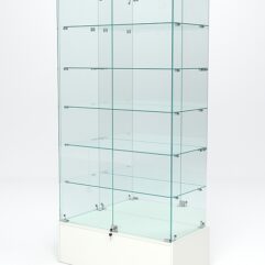 Витрина стеклянная ИСТРА ПОДИУМ №511 (с дверками, задняя стенка - зеркало), Белый