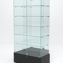 Витрина стеклянная ИСТРА ПОДИУМ №511 (с дверками, задняя стенка - зеркало), Черный