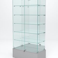 Витрина стеклянная ИСТРА ПОДИУМ №511 (с дверками, задняя стенка - зеркало), Серый