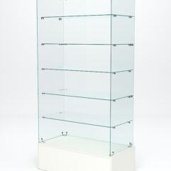 Витрина стеклянная ИСТРА ПОДИУМ №609 (без дверок, задняя стенка - стекло), Белый