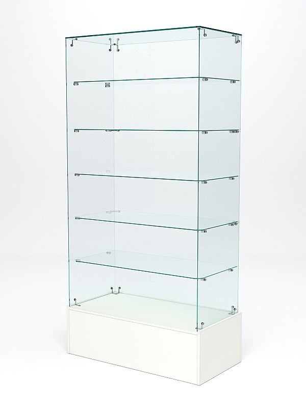 Витрина стеклянная ИСТРА ПОДИУМ №609 (без дверок, задняя стенка - стекло), Белый