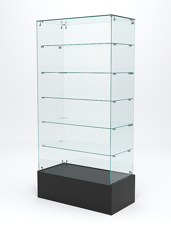 Витрина стеклянная ИСТРА ПОДИУМ №609 (без дверок, задняя стенка - стекло), Черный