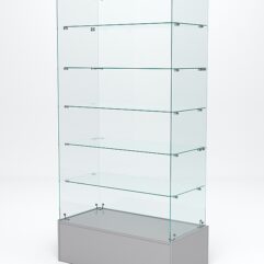 Витрина стеклянная ИСТРА ПОДИУМ №609 (без дверок, задняя стенка - стекло), Серый