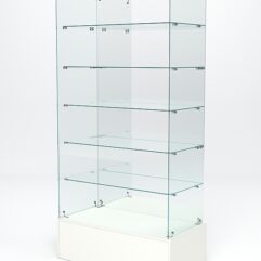 Витрина стеклянная ИСТРА ПОДИУМ №611 (без дверок, задняя стенка - зеркало), Белый