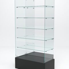 Витрина стеклянная ИСТРА ПОДИУМ №611 (без дверок, задняя стенка - зеркало), Черный