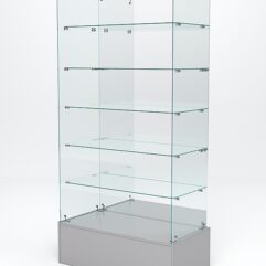 Витрина стеклянная ИСТРА ПОДИУМ №611 (без дверок, задняя стенка - зеркало), Серый