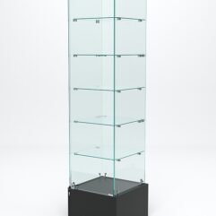 Витрина стеклянная ИСТРА ПОДИУМ №510 (с дверкой, задняя стенка - стекло), Черный