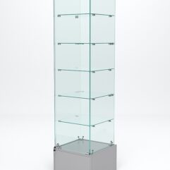 Витрина стеклянная ИСТРА ПОДИУМ №510 (с дверкой, задняя стенка - стекло), Серый