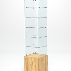 Витрина стеклянная ИСТРА №602 (без дверки, задняя стенка - стекло), Дуб Золотистый
