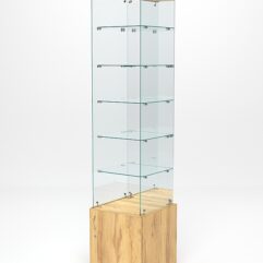 Витрина стеклянная ИСТРА №604 (без дверки, задняя стенка - зеркало), Дуб Золотистый