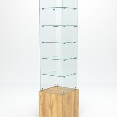 Витрина стеклянная ИСТРА №606 (без дверки, задняя стенка - стекло), Дуб Золотистый