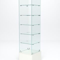 Витрина стеклянная ИСТРА ПОДИУМ №610 (без дверки, задняя стенка - стекло), Белый
