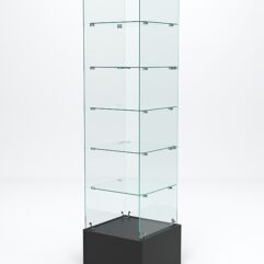 Витрина стеклянная ИСТРА ПОДИУМ №610 (без дверки, задняя стенка - стекло), Черный