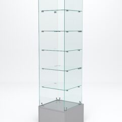 Витрина стеклянная ИСТРА ПОДИУМ №610 (без дверки, задняя стенка - стекло), Серый