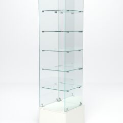 Витрина стеклянная ИСТРА ПОДИУМ №612 (без дверки, задняя стенка - зеркало), Белый
