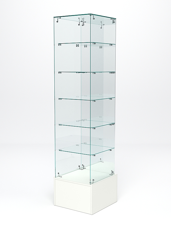 Витрина стеклянная ИСТРА ПОДИУМ №612 (без дверки, задняя стенка - зеркало), Белый