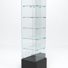 Витрина стеклянная ИСТРА ПОДИУМ №612 (без дверки, задняя стенка - зеркало), Черный