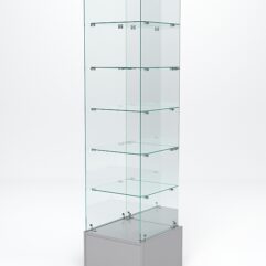 Витрина стеклянная ИСТРА ПОДИУМ №612 (без дверки, задняя стенка - зеркало), Серый