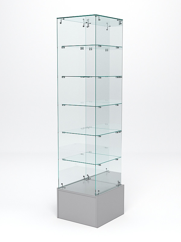 Витрина стеклянная ИСТРА ПОДИУМ №612 (без дверки, задняя стенка - зеркало), Серый