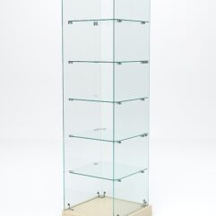 Витрина стеклянная ИСТРА ХИТ ПРОДАЖ №502 (без дверки, задняя стенка - стекло), Крем Вайс