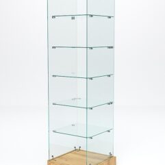 Витрина стеклянная ИСТРА ХИТ ПРОДАЖ №502 (без дверки, задняя стенка - стекло), Дуб Золотистый