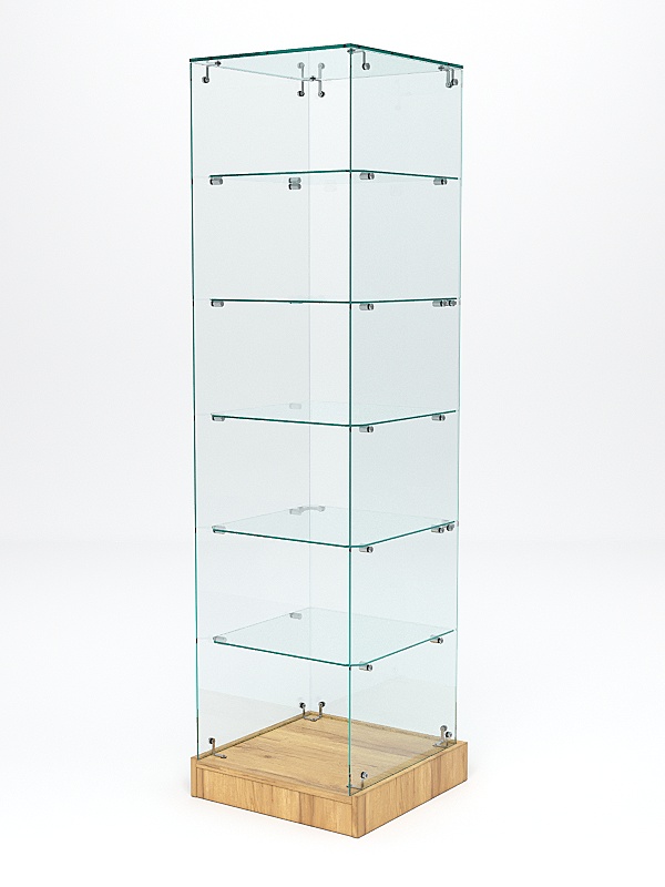 Витрина стеклянная ИСТРА ХИТ ПРОДАЖ №502 (без дверки, задняя стенка - стекло), Дуб Золотистый