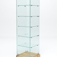 Витрина стеклянная ИСТРА ХИТ ПРОДАЖ №501 (с дверкой, задняя стенка - стекло), Дуб Золотистый