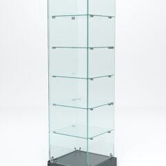 Витрина стеклянная ИСТРА ХИТ ПРОДАЖ №501 (с дверкой, задняя стенка - стекло), Темно-Серый