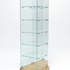 Витрина стеклянная ИСТРА ХИТ ПРОДАЖ №503 (с дверкой, задняя стенка - зеркало), Дуб Золотистый