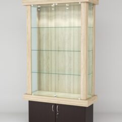 Витрина ЭЛИТА №1-1 (задняя стенка - ДСП), Дуб Сонома-Дуб Венге