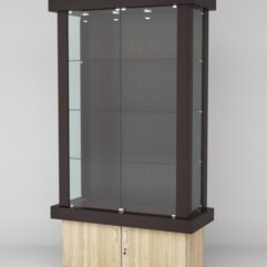 Витрина ЭЛИТА №1-1 (задняя стенка - ДСП), Дуб Венге-Дуб Сонома