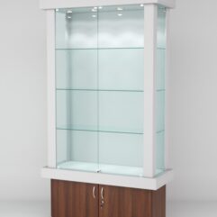 Витрина ЭЛИТА №1-1 (задняя стенка - ДСП), Серый-Орех