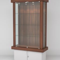 Витрина ЭЛИТА №1-1 (задняя стенка - ДСП), Орех-Серый