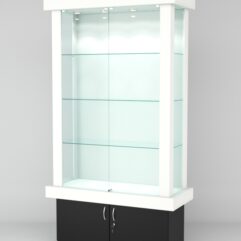 Витрина ЭЛИТА №1-1 (задняя стенка - ДСП), Белый-Черный