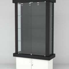 Витрина ЭЛИТА №1-1 (задняя стенка - ДСП), Черный-Белый