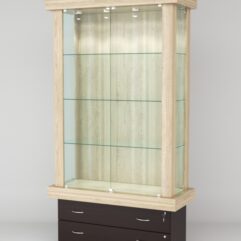 Витрина ЭЛИТА №1-2 (задняя стенка - ДСП), Дуб Сонома-Дуб Венге