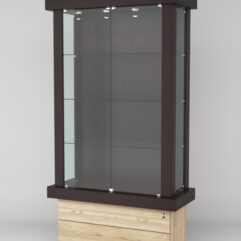 Витрина ЭЛИТА №1-2 (задняя стенка - ДСП), Дуб Венге-Дуб Сонома