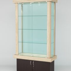 Витрина ЭЛИТА №2-1 (задняя стенка - стекло), Дуб Сонома-Дуб Венге