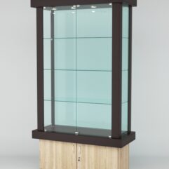 Витрина ЭЛИТА №2-1 (задняя стенка - стекло), Дуб Венге-Дуб Сонома