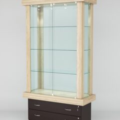 Витрина ЭЛИТА №2-2 (задняя стенка - стекло), Дуб Сонома-Дуб Венге