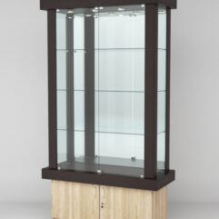 Витрина ЭЛИТА №3-1 (задняя стенка - зеркало), Дуб Венге-Дуб Сонома