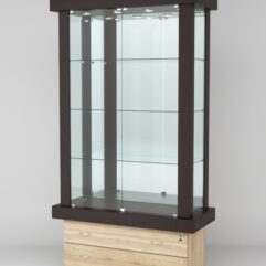 Витрина ЭЛИТА №3-2 (задняя стенка - зеркало), Дуб Венге-Дуб Сонома