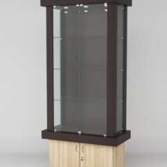 Витрина ЭЛИТА №4-1 (задняя стенка - ДСП), Дуб Венге-Дуб Сонома