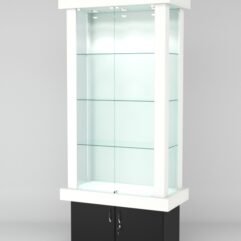 Витрина ЭЛИТА №4-1 (задняя стенка - ДСП), Белый-Черный